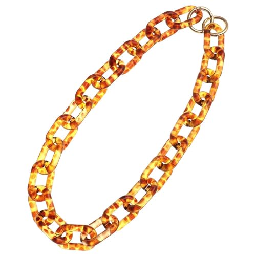 QWWQYDY Taschengurt Auswechselbarer Taschenkettenriemen for Damen, Abnehmbarer Taschenriemen aus Kunstharz, DIY-Umhängetasche-Zubehör(Leopard) von QWWQYDY