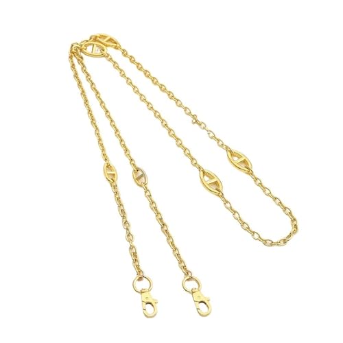 QWWQYDY Taschengurt Damen Handtasche Schulter Tragetasche Lady Bag Teile Ersatz poliert Glanz Metallglieder Lange Kette Riemen 120 cm(Golden Buckle 1) von QWWQYDY