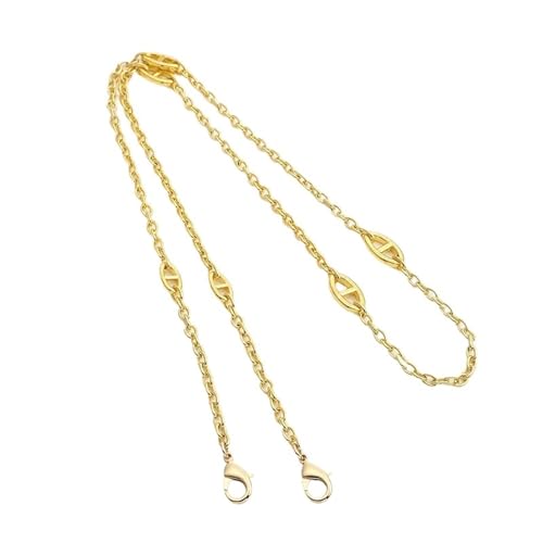 QWWQYDY Taschengurt Damen Handtasche Schulter Tragetasche Lady Bag Teile Ersatz poliert Glanz Metallglieder Lange Kette Riemen 120 cm(Golden Buckle 2) von QWWQYDY