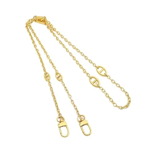 QWWQYDY Taschengurt Damen Handtasche Schulter Tragetasche Lady Bag Teile Ersatz poliert Glanz Metallglieder Lange Kette Riemen 120 cm(Golden Buckle 3) von QWWQYDY