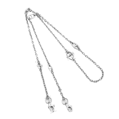 QWWQYDY Taschengurt Damen Handtasche Schulter Tragetasche Lady Bag Teile Ersatz poliert Glanz Metallglieder Lange Kette Riemen 120 cm(Silver Buckle 2) von QWWQYDY