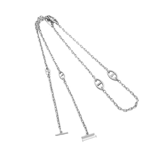 QWWQYDY Taschengurt Damen Handtasche Schulter Tragetasche Lady Bag Teile Ersatz poliert Glanz Metallglieder Lange Kette Riemen 120 cm(Silver Buckle 3) von QWWQYDY