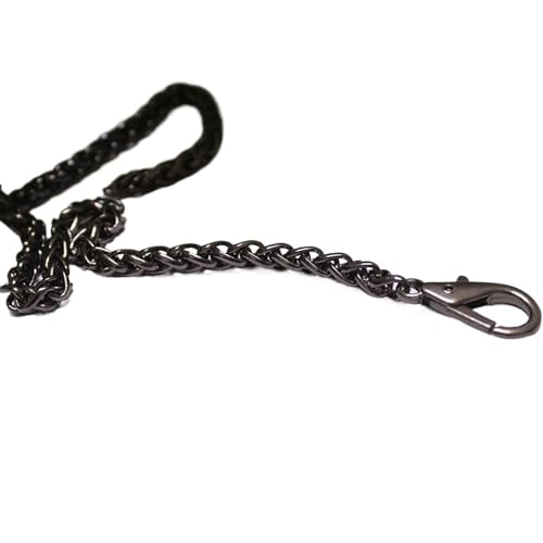 QWWQYDY Taschengurt Gold/Silber/Schwarz/Kupfer 40–120 cm Metall-Ersatz-Geldbörsenkette, Schulter- und Umhängetaschengurt for Cluth-Taschenhandtaschengriffe(Black,120cm) von QWWQYDY