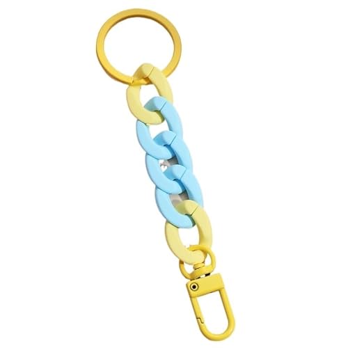 QWWQYDY Taschengurt Kunststoff-Gliederkette Schlüsselanhänger handgefertigt Schlüsselanhänger for Frauen Mädchen Handtasche Anhänger Zubehör Freundschaftsgeschenke(E3824) von QWWQYDY
