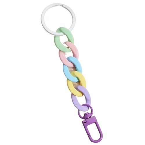 QWWQYDY Taschengurt Kunststoff-Gliederkette Schlüsselanhänger handgefertigt Schlüsselanhänger for Frauen Mädchen Handtasche Anhänger Zubehör Freundschaftsgeschenke(E3826) von QWWQYDY