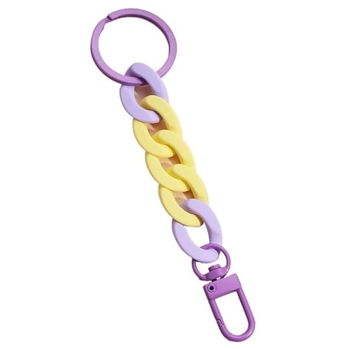 QWWQYDY Taschengurt Kunststoff-Gliederkette Schlüsselanhänger handgefertigt Schlüsselanhänger for Frauen Mädchen Handtasche Anhänger Zubehör Freundschaftsgeschenke(E3827) von QWWQYDY