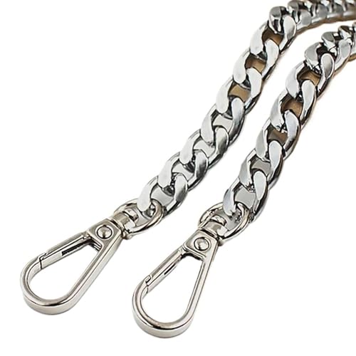 QWWQYDY Taschengurt Metall Aluminium Tasche Kette Ersatz Teile Zubehör for Hand-Gewebte Schulter Handtasche DIY Handgemachte Abnehmbare Riemen(Silver,120cm) von QWWQYDY