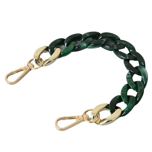 QWWQYDY Taschengurt Taschengriffkette, DIY-Handtaschengurt aus Kunstharz, Schultergurte for Geldbörsen, Ersatzgurte mit Schnallen for Taschen(Green) von QWWQYDY