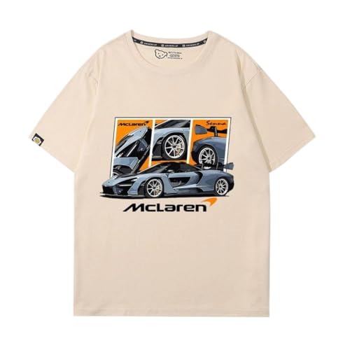 QWZWFC88 Unisex T-Shirt für Mclaren, Schnell trocknend Kurzarm Hochwertiger Stoff T-Shirt Geschenk,Beige-XS QWZWFC88 Unisex T-Shirt für Mclaren, Schnell trocknend Kurzarm Hochwertiger Stoff T-Shirt Geschenk,Beige-XS von QWZWFC88