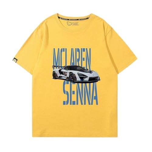 QWZWFC88 Unisex T-Shirt für Mclaren, Schnell trocknend Kurzarm Hochwertiger Stoff T-Shirt Geschenk,Yellow-M von QWZWFC88