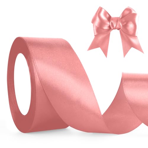 Altrosa Satinband Rosa Geschenkband Roségold 4cm Breit 23M, Schleifenband Weihnachten Rosa, Geschenkband Hochzeit Pink Dekoband Dick Stoffband für Bastelarbeit Geburtstag Geschenkverpackung Seidenband Altrosa Satinband Rosa Geschenkband Roségold 4cm Breit 23M, Schleifenband Weihnachten Rosa, Geschenkband Hochzeit Pink Dekoband Dick Stoffband für Bastelarbeit Geburtstag Geschenkverpackung Seidenband von QWZify