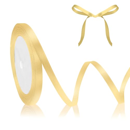 Creme Geschenkband Satinband Gold Creme 23m, 6mm Breite, Schleifenband Hochzeit Beige Geschenkband Hochzeit, Stoffband für Weihnachten Taufe Geburtstag Basteln Geschenkverpackung Dekoband Seidenband Creme Geschenkband Satinband Gold Creme 23m, 6mm Breite, Schleifenband Hochzeit Beige Geschenkband Hochzeit, Stoffband für Weihnachten Taufe Geburtstag Basteln Geschenkverpackung Dekoband Seidenband von QWZify