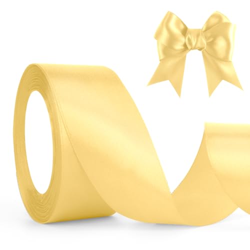 Gold Satinband Geschenkband Gold Gelb 23m, 4cm Breite, Schleifenband Gold Gelb, Dekoband Dick Stoffband für Hochzeit Halloween Weihnachten Taufe Geburtstag Bastelarbeit Geschenkverpackung Seidenband Gold Satinband Geschenkband Gold Gelb 23m, 4cm Breite, Schleifenband Gold Gelb, Dekoband Dick Stoffband für Hochzeit Halloween Weihnachten Taufe Geburtstag Bastelarbeit Geschenkverpackung Seidenband von QWZify