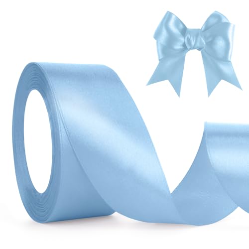 Himmelblau Geschenkband Blau Satinband Hellblau 23m, 4cm Breite, Schleifenband Blau, Dekoband Stoffband für Hochzeit Halloween Weihnachten Taufe Geburtstag DIY-Handwerk Geschenkverpackung Seidenband Himmelblau Geschenkband Blau Satinband Hellblau 23m, 4cm Breite, Schleifenband Blau, Dekoband Stoffband für Hochzeit Halloween Weihnachten Taufe Geburtstag DIY-Handwerk Geschenkverpackung Seidenband von QWZify