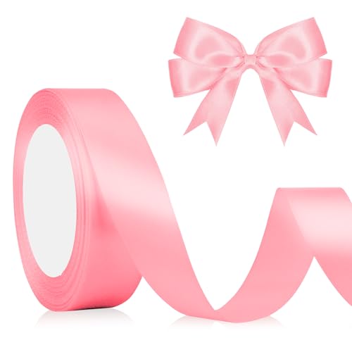 Rosa Geschenkband Pink Schleifenband Satinband 23m, 2cm Breite, Hellrosa Pink Dekoband Stoffband für Hochzeit Halloween Weihnachten Taufe Geburtstag DIY-Handwerk Geschenkverpackung Seidenband Hellpink Rosa Geschenkband Pink Schleifenband Satinband 23m, 2cm Breite, Hellrosa Pink Dekoband Stoffband für Hochzeit Halloween Weihnachten Taufe Geburtstag DIY-Handwerk Geschenkverpackung Seidenband Hellpink von QWZify