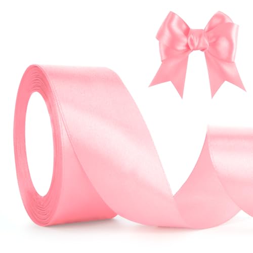 Rosa Geschenkband Pink Schleifenband Satinband 23m, 4cm Breite, Hellrosa Pink Dekoband Stoffband für Hochzeit Halloween Weihnachten Taufe Geburtstag DIY-Handwerk Geschenkverpackung Seidenband Hellpink Rosa Geschenkband Pink Schleifenband Satinband 23m, 4cm Breite, Hellrosa Pink Dekoband Stoffband für Hochzeit Halloween Weihnachten Taufe Geburtstag DIY-Handwerk Geschenkverpackung Seidenband Hellpink von QWZify
