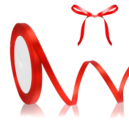 Rot Satinband Geschenkband Rot 23m, 6mm Breite, Schleifenband Rot Red, Dekoband Dick Stoffband für Weihnachten Hochzeit Halloween Taufe Valentinstag DIY-Handwerk Geschenkverpackung Basteln Seidenband Rot Satinband Geschenkband Rot 23m, 6mm Breite, Schleifenband Rot Red, Dekoband Dick Stoffband für Weihnachten Hochzeit Halloween Taufe Valentinstag DIY-Handwerk Geschenkverpackung Basteln Seidenband von QWZify