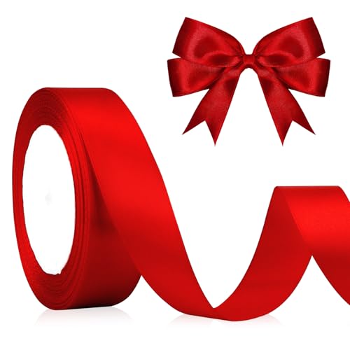 Rot Satinband Geschenkband Weihnachten Rot 23m*2cm Schleifenband Rot Red, Dekoband Dick Stoffband für Weihnachten Hochzeit Halloween Taufe Valentinstag Handwerk Geschenkverpackung Basteln Seidenband Rot Satinband Geschenkband Weihnachten Rot 23m*2cm Schleifenband Rot Red, Dekoband Dick Stoffband für Weihnachten Hochzeit Halloween Taufe Valentinstag Handwerk Geschenkverpackung Basteln Seidenband von QWZify