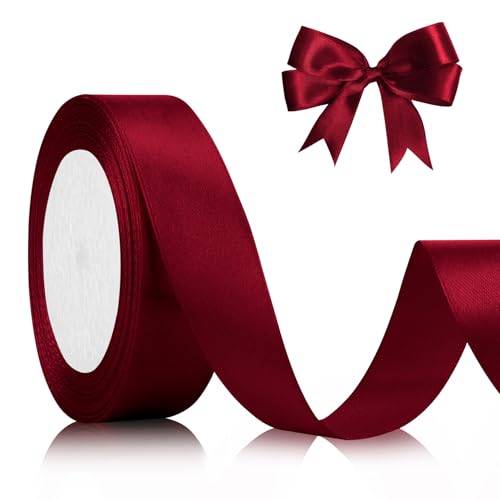 Rot Satinband Schleifenband Rotwine 23m, 2cm Breite, Geschenkband Rot Dekoband Hochzeit, Stoffband für Basteln Halloween Weihnachten Taufe Geburtstag Geschenkverpackung Deko Rotwine Seidenband Rot Satinband Schleifenband Rotwine 23m, 2cm Breite, Geschenkband Rot Dekoband Hochzeit, Stoffband für Basteln Halloween Weihnachten Taufe Geburtstag Geschenkverpackung Deko Rotwine Seidenband von QWZify