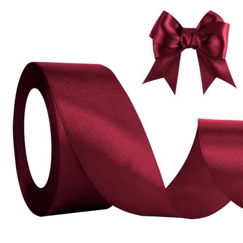 Rot Satinband Schleifenband Rotwine 23m, 4cm Breite, Geschenkband Rot Dekoband Hochzeit, Stoffband für Basteln Halloween Weihnachten Taufe Geburtstag Geschenkverpackung Deko Rotwine Seidenband Rot Satinband Schleifenband Rotwine 23m, 4cm Breite, Geschenkband Rot Dekoband Hochzeit, Stoffband für Basteln Halloween Weihnachten Taufe Geburtstag Geschenkverpackung Deko Rotwine Seidenband von QWZify