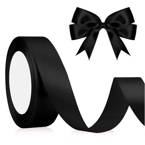 Schwarz Geschenkband Schwarz Satinband 2cm 23M, Schleifenband Schwarz, Haarband Dekoband Stoffband für Trauerschleife Hochzeit Halloween Weihnachten Basteln Geburtstag Geschenkverpackung Seidenband Schwarz Geschenkband Schwarz Satinband 2cm 23M, Schleifenband Schwarz, Haarband Dekoband Stoffband für Trauerschleife Hochzeit Halloween Weihnachten Basteln Geburtstag Geschenkverpackung Seidenband von QWZify