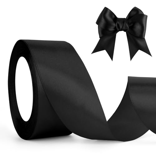 Schwarz Geschenkband Schwarz Satinband 4cm 23M, Schleifenband Schwarz, Haarband Dekoband Stoffband für Trauerschleife Hochzeit Halloween Weihnachten Basteln Geburtstag Geschenkverpackung Seidenband Schwarz Geschenkband Schwarz Satinband 4cm 23M, Schleifenband Schwarz, Haarband Dekoband Stoffband für Trauerschleife Hochzeit Halloween Weihnachten Basteln Geburtstag Geschenkverpackung Seidenband von QWZify