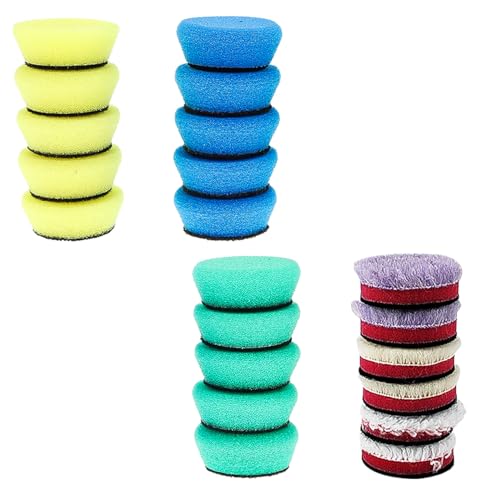 21 Stück Mini Polierschwämme Set, 40 mm Politur Schwamm und Wolle Polierpads Set, Polierschwamm Auto, für Exzenter Poliermaschine Schleifmaschine zum Polieren (Gelb, blau, grün, weiß, lila, beige) 21 Stück Mini Polierschwämme Set, 40 mm Politur Schwamm und Wolle Polierpads Set, Polierschwamm Auto, für Exzenter Poliermaschine Schleifmaschine zum Polieren (Gelb, blau, grün, weiß, lila, beige) von QWljTpl