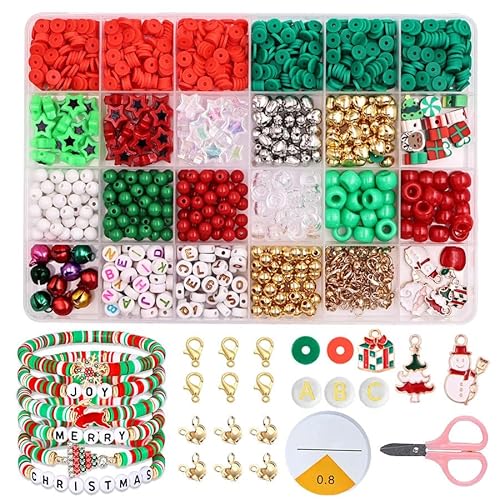 QXNDXQ Weihnachtsperlen für die Schmuckherstellung, Weihnachten Perlen für Armbänder, Weihnachten Perlenset, Weihnachtsbaum Elch Hänger, Weihnachtsgeschenke Basteln Perlen für Mädchen 5 6 7 8 9 Jahre QXNDXQ Weihnachtsperlen für die Schmuckherstellung, Weihnachten Perlen für Armbänder, Weihnachten Perlenset, Weihnachtsbaum Elch Hänger, Weihnachtsgeschenke Basteln Perlen für Mädchen 5 6 7 8 9 Jahre von QXNDXQ
