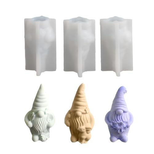 3 Stück Silikonformen Gießformen Ostern,Gnome Ostern Silikonform, 3D Kerzenform Silikon,geeignet für Urlaub Heimdekoration, Duftkerzen, Seife 3 Stück Silikonformen Gießformen Ostern,Gnome Ostern Silikonform, 3D Kerzenform Silikon,geeignet für Urlaub Heimdekoration, Duftkerzen, Seife von QXXQ