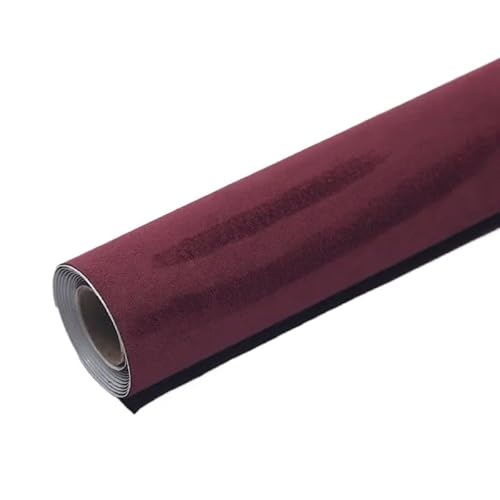 Autohimmelstoff, Dachhimmel Stoff Dachhimmel Stoff for Auto Innenpolster Dekor Reparatur selbstklebende Wildleder Aufkleber Patches(Wine red,50x300cm) von QXYOGO