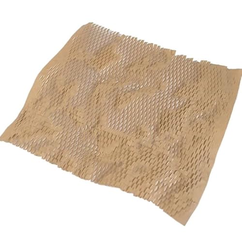 QXYOGO Wabenpapier Verpackungspapier Umweltfreundliches Wabenpapiergeflecht, ausgehöhltes Geschenkpapier, DIY-Duftkerze, Blumenkunst, Geschenkbox, Verpackung, handgefertigte Materialien(Brown) von QXYOGO