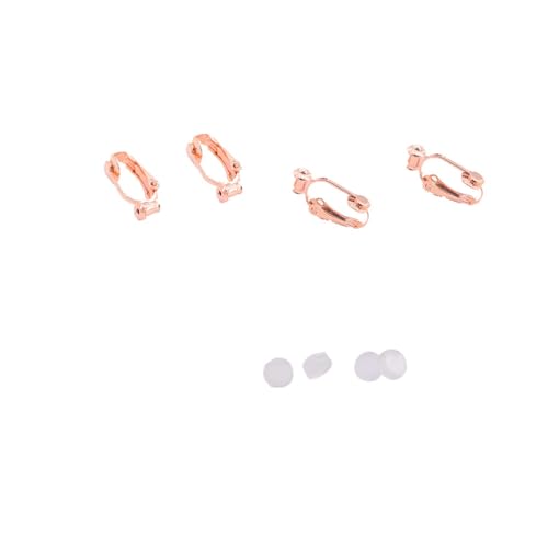 Ohrring-Clip-Verschlüsse, zum Anklippen, Konverter-Komponenten, mit Pfosten für keine Ohrlöcher, Roségold-Pads Ohrring-Clip-Verschlüsse, zum Anklippen, Konverter-Komponenten, mit Pfosten für keine Ohrlöcher, Roségold-Pads von QYAJS