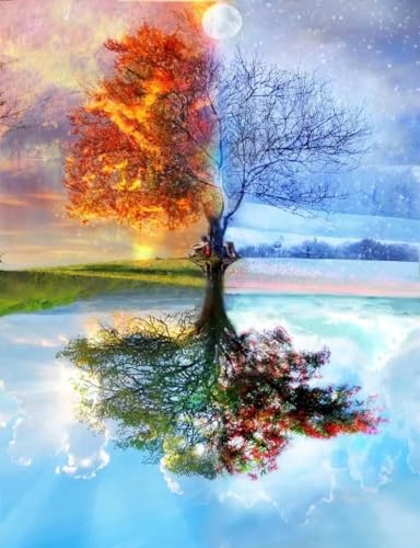 QYDMIN 5D Diamond Painting Kits-Trees Diamond Art Kits, DIY Diamond Painting Set Strass Stickerei Kreuzstich Handwerk for Erwachsene und Kinder, als Geschenk und Home Wand Dekor 30x40cm QYDMIN 5D Diamond Painting Kits-Trees Diamond Art Kits, DIY Diamond Painting Set Strass Stickerei Kreuzstich Handwerk for Erwachsene und Kinder, als Geschenk und Home Wand Dekor 30x40cm von QYDMIN