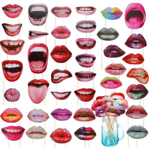 40PCS Foto Requisiten Lippe Mund,Lustige Mund geformte Foto Requisiten,Party Photo Booth Props Fotoaccessoires Fotorequisiten, Fotokabinen Requisiten für Geburtstagsfeier Dekoration 40PCS Foto Requisiten Lippe Mund,Lustige Mund geformte Foto Requisiten,Party Photo Booth Props Fotoaccessoires Fotorequisiten, Fotokabinen Requisiten für Geburtstagsfeier Dekoration von QYEHF