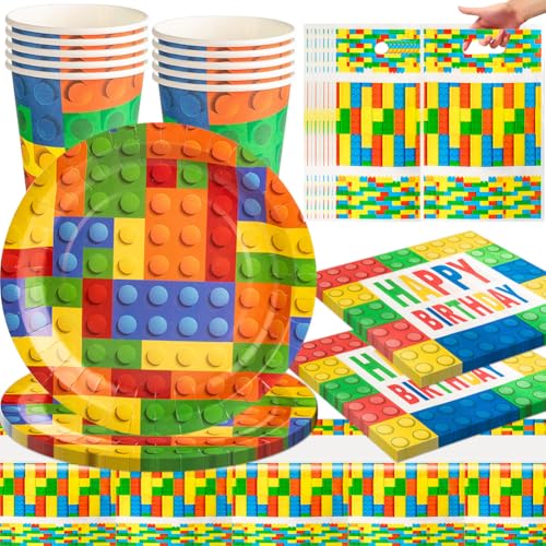 51PCS Baustein Partygeschirr,Baustein Party Dekoration,Bausteine Geburtstag Deko,Baustein Geschenktüte für DIY Blöcken Themen Party Geschenk für Kindergeburtstag 51PCS Baustein Partygeschirr,Baustein Party Dekoration,Bausteine Geburtstag Deko,Baustein Geschenktüte für DIY Blöcken Themen Party Geschenk für Kindergeburtstag von QYEHF