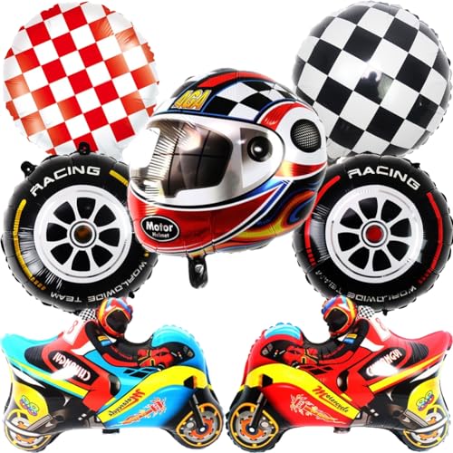 7 Stück Motocross Geburtstag, Rennauto Folienballon, Rennauto Motorrad Luftballons Rennauto Geburtstag Deko, Car Themen Helm Folienballon für Geburtstag Dekorationen 7 Stück Motocross Geburtstag, Rennauto Folienballon, Rennauto Motorrad Luftballons Rennauto Geburtstag Deko, Car Themen Helm Folienballon für Geburtstag Dekorationen von QYEHF
