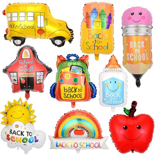 Back to School Balloons,Folienballon Schulanfang Deko, 9PCS Einschulung Schuleinführung Folienballon, Folienballon Zum Junge Mädchen Für Willkommen Zurück Partydekorationen Klassenzimmer Back to School Balloons,Folienballon Schulanfang Deko, 9PCS Einschulung Schuleinführung Folienballon, Folienballon Zum Junge Mädchen Für Willkommen Zurück Partydekorationen Klassenzimmer von QYEHF