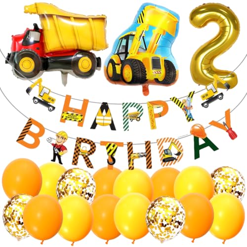 Bagger Luftballons, Geburtstagsdeko 2 Jahre Folienballon,Bagger Geburtstag Deko,Auto Geburtstag Deko 2. Truck Happy Birthday Folienballons für Junge Bagger Deko Kindergeburtstag 2 Bagger Luftballons, Geburtstagsdeko 2 Jahre Folienballon,Bagger Geburtstag Deko,Auto Geburtstag Deko 2. Truck Happy Birthday Folienballons für Junge Bagger Deko Kindergeburtstag 2 von QYEHF