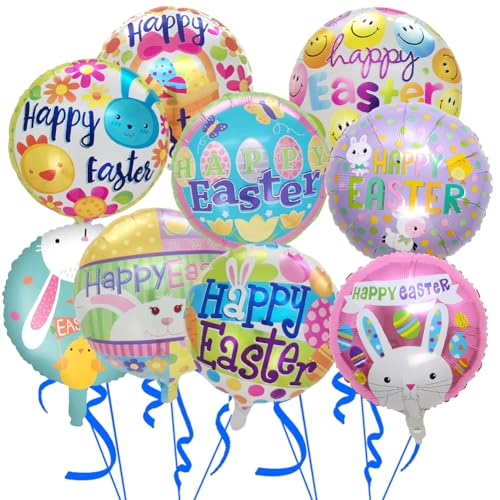 Osterhasen Luftballon Set,Folienballon Osterhase,9PCS Ostern Deko Luftballons, für Easter Party Dekoration Aluminiumfolien Dekorationen Kaninchen Themed Dekorationen Osterhasen Luftballon Set,Folienballon Osterhase,9PCS Ostern Deko Luftballons, für Easter Party Dekoration Aluminiumfolien Dekorationen Kaninchen Themed Dekorationen von QYEHF