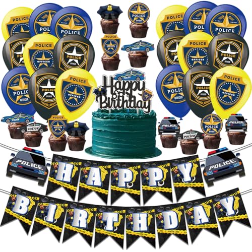 Polizei Geburtstag Deko,Polizei Auto Ballons , Party Zubehör Geburtstag Thematische Dekorationen, Party Dekoration Kindergeburtstag für Jungen Mädche Polizei Geburtstag Deko,Polizei Auto Ballons , Party Zubehör Geburtstag Thematische Dekorationen, Party Dekoration Kindergeburtstag für Jungen Mädche von QYEHF