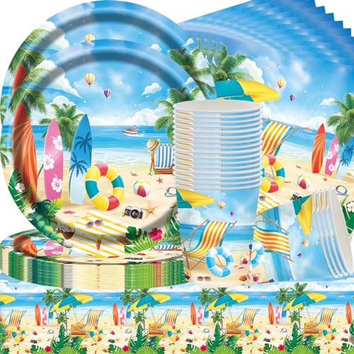 QYEHF Hawaii Party Geschirr Set,Flamingo Papier Teller Servietten,Hawaiianische Dessert Teller,Schwimmbad Party Partygeschirr Set,Geburtstag Pappteller Servietten Becher Tischtücher (53PCS, 16Gäste) QYEHF Hawaii Party Geschirr Set,Flamingo Papier Teller Servietten,Hawaiianische Dessert Teller,Schwimmbad Party Partygeschirr Set,Geburtstag Pappteller Servietten Becher Tischtücher (53PCS, 16Gäste) von QYEHF