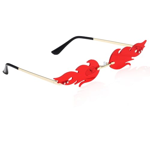 QYEHF Lustige sonnenbrille, Flammen Sonnenbrille, Flammen Brillen, Feuer Flammen Brille Geeignet Party Halloween Cospla Kostümzubehör Damen Herren,Neuheit Partybrille für Maskerade Party-rot QYEHF Lustige sonnenbrille, Flammen Sonnenbrille, Flammen Brillen, Feuer Flammen Brille Geeignet Party Halloween Cospla Kostümzubehör Damen Herren,Neuheit Partybrille für Maskerade Party-rot von QYEHF