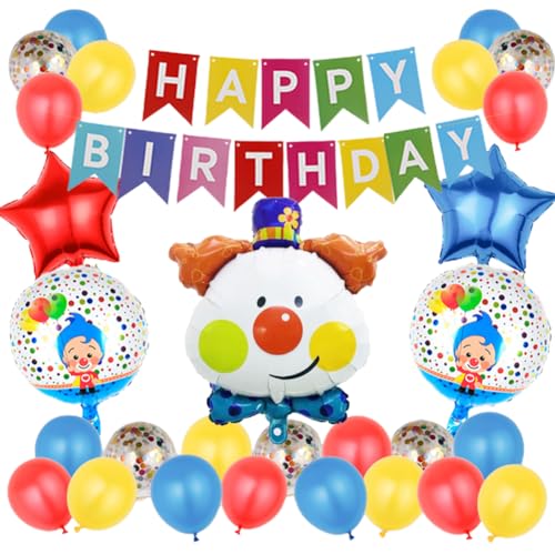 Zirkus Deko Tiere Folienballon, 29 Stücke Karneval Zirkus Party Dekoration mit Happy Birthday Banner Latexballons Folienballon, Zirkus Cake Topper für Geburtstag Zirkus Deko Tiere Folienballon, 29 Stücke Karneval Zirkus Party Dekoration mit Happy Birthday Banner Latexballons Folienballon, Zirkus Cake Topper für Geburtstag von QYEHF