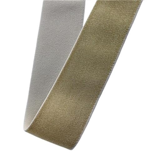 Breites Gummiband Glitzernde Gold-Silber-Gummibänder, Gummiband, Taillenband, elastische Kordel, Kleidungsstück, Hose, DIY-Nähzubehör, 10/15/25/40 mm, 1 m(White Gold,25mm) von QYGCYOO