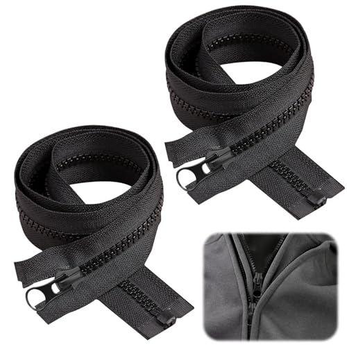 2er-Pack teilbarer Reißverschluss 80 cm – Ersatz-Reißverschlüsse für Jacken, Kissen, Zelte & Taschen – Hochwertiger Zipper für Reißverschluss in Schwarz 2er-Pack teilbarer Reißverschluss 80 cm – Ersatz-Reißverschlüsse für Jacken, Kissen, Zelte & Taschen – Hochwertiger Zipper für Reißverschluss in Schwarz von QYHON