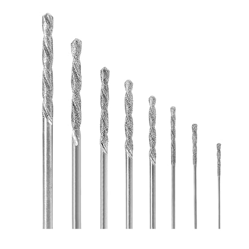Diamantbohrer Set 8-tlg – Spiralbohrer 0,8–3mm für Glas, Muscheln, Metall & Jade – Glasbohrer Set mit Diamantspitze, ideal als Dremel Bohrer & für Glas Tip Präzision Diamantbohrer Set 8-tlg – Spiralbohrer 0,8–3mm für Glas, Muscheln, Metall & Jade – Glasbohrer Set mit Diamantspitze, ideal als Dremel Bohrer & für Glas Tip Präzision von QYHON