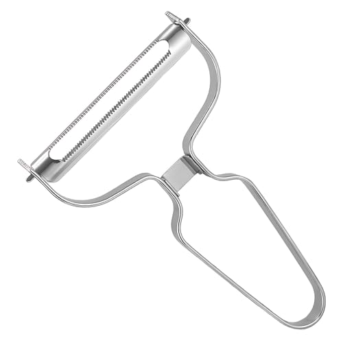 Edelstahl Sparschäler – Extra Breiter Kartoffelschäler für Gemüse und Obst – 14 x 9,3 x 1 cm – Rutschfester Griff – Ideal als Ersatz für WMF, Fackelmann und Victorinox Edelstahl Sparschäler – Extra Breiter Kartoffelschäler für Gemüse und Obst – 14 x 9,3 x 1 cm – Rutschfester Griff – Ideal als Ersatz für WMF, Fackelmann und Victorinox von QYHON