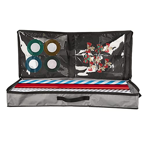 QYLJZB Geschenkpapier-Aufbewahrungstasche, Weihnachts-Organizer, lange Geschenktasche mit Griffen, Doppelreißverschluss für 76,2 cm Geschenkpapier, Geschenkband, Schleifen QYLJZB Geschenkpapier-Aufbewahrungstasche, Weihnachts-Organizer, lange Geschenktasche mit Griffen, Doppelreißverschluss für 76,2 cm Geschenkpapier, Geschenkband, Schleifen von QYLJZB
