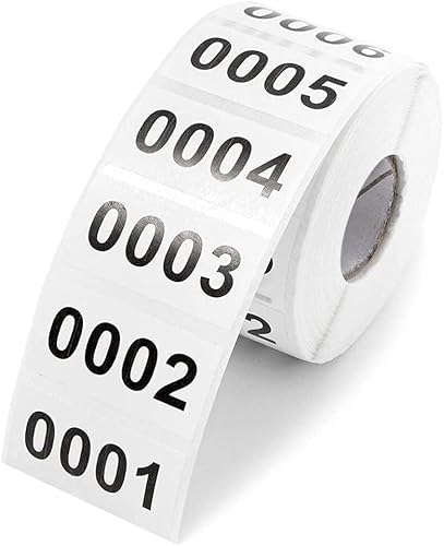 Aufeinanderfolgende Zahlen-Etiketten, 1-1000 fortlaufende Zahlen, Inventar-Etiketten, Aufkleber, Bögen – 40 x 20 mm, für drinnen, draußen, Büro, Klassenzimmer, Aufbewahrung, Organisation Aufeinanderfolgende Zahlen-Etiketten, 1-1000 fortlaufende Zahlen, Inventar-Etiketten, Aufkleber, Bögen – 40 x 20 mm, für drinnen, draußen, Büro, Klassenzimmer, Aufbewahrung, Organisation von QYMDRION