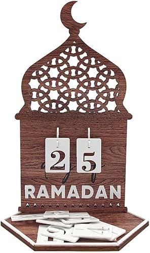 Ramadan Deko | Ramadan Kalender Aus Holz, 2024-Kalender, Ramadan-Countdown, Holz-Tischdekoration, Dekoration für Ramadan-Kareem-Tischplatte, DIY Ramadan Dekoration 30 Tage Countdown (Typ 3) von QYMDRION